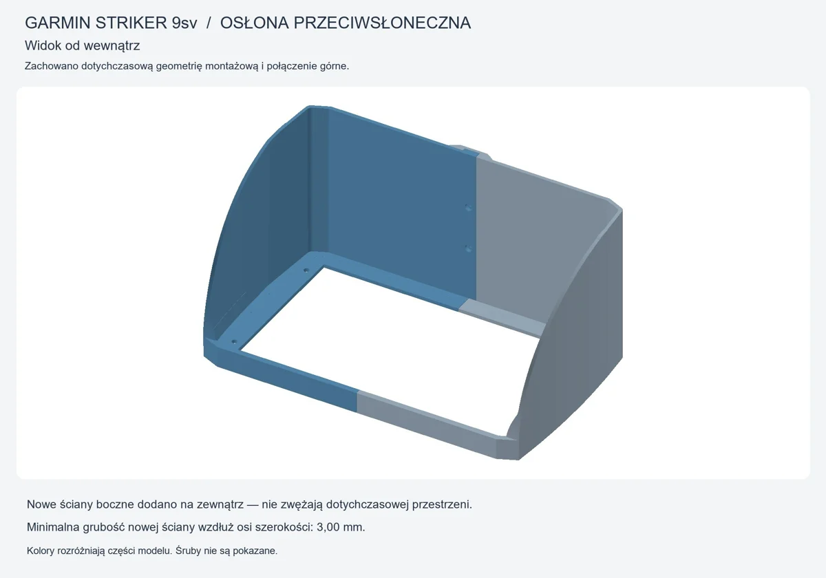 Osłona przeciwsłoneczna Garmin Striker 9SV / Vivid 9SV