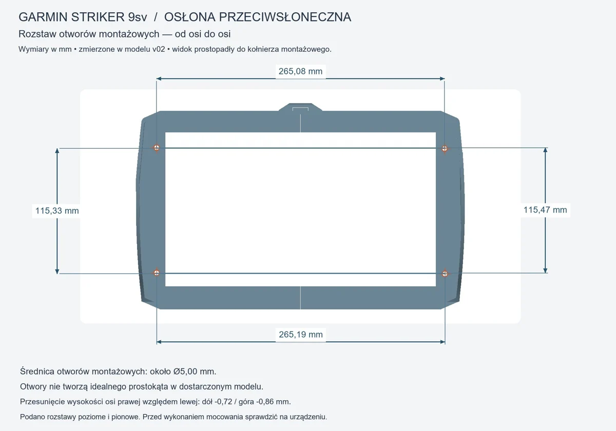 Osłona przeciwsłoneczna Garmin Striker 9SV / Vivid 9SV — zdjęcie 2